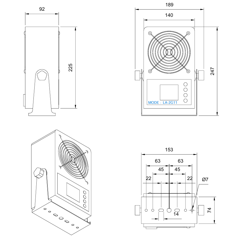 智能数显离子风机